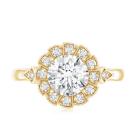 Certified 8 MM Lab Grown Diamond Flower Halo Engagement Ring