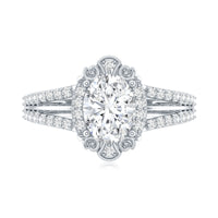 6X8 MM Oval Lab Grown Diamond Vintage Engagement Ring For Women