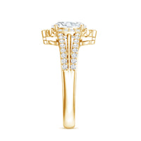 6X8 MM Oval Lab Grown Diamond Vintage Engagement Ring For Women