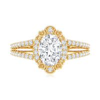 6X8 MM Oval Lab Grown Diamond Vintage Engagement Ring For Women