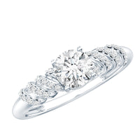 6 MM Lab Grown Diamond Designer Engagement Ring With Side Stones