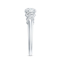 6 MM Lab Grown Diamond Designer Engagement Ring With Side Stones