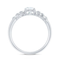 6 MM Lab Grown Diamond Designer Engagement Ring With Side Stones