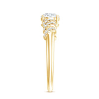 6 MM Lab Grown Diamond Designer Engagement Ring With Side Stones
