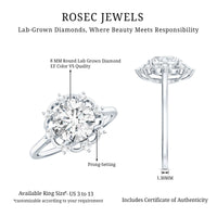 8 MM Lab Grown Diamond Statement Engagement Ring