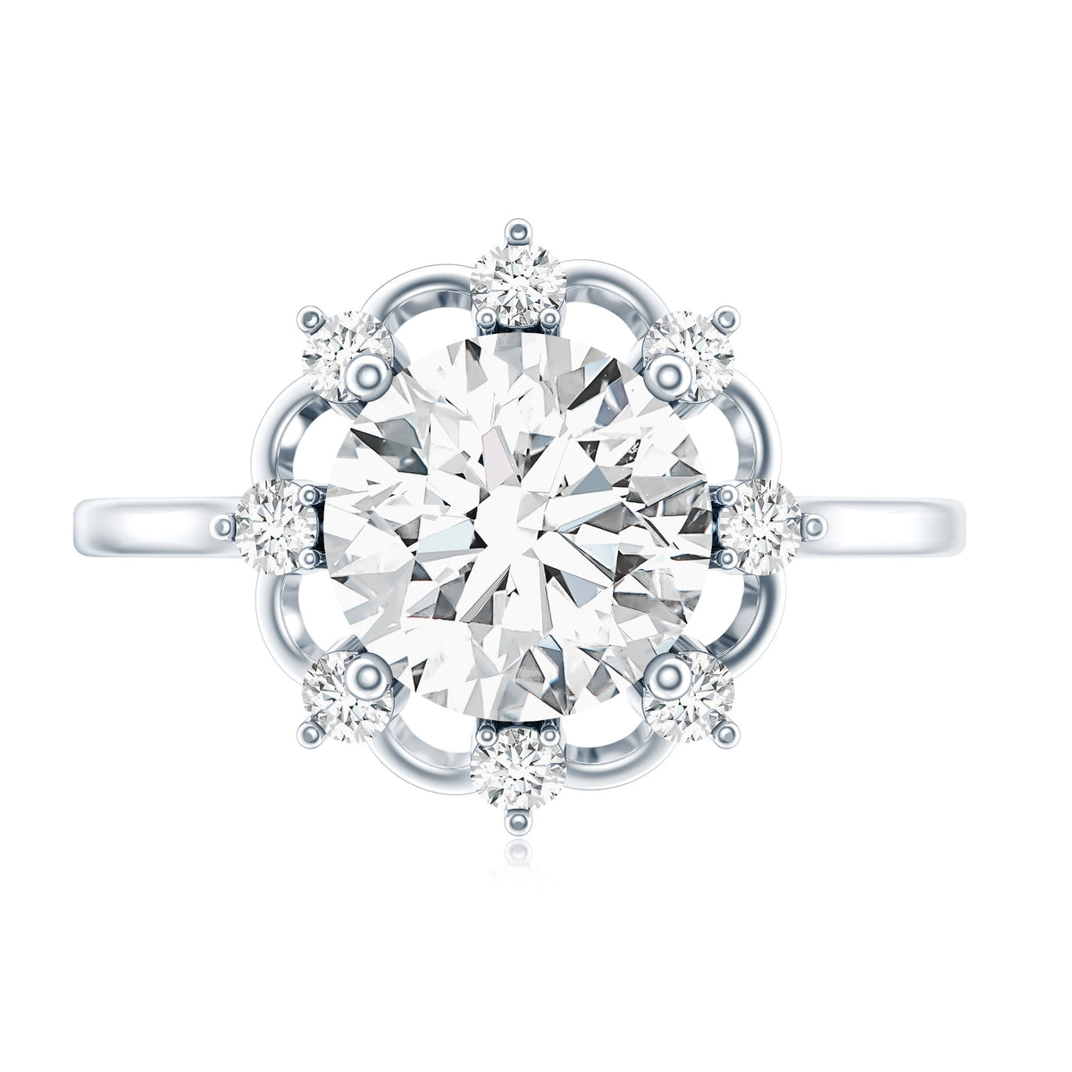 8 MM Lab Grown Diamond Statement Engagement Ring
