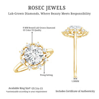 8 MM Lab Grown Diamond Statement Engagement Ring