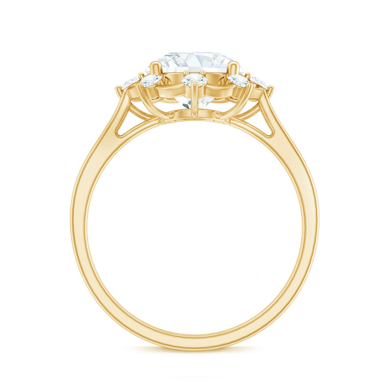 8 mm lab grown diamond statement engagement ring by Rosec Jewels featuring a sparkling central diamond and elegant band design.