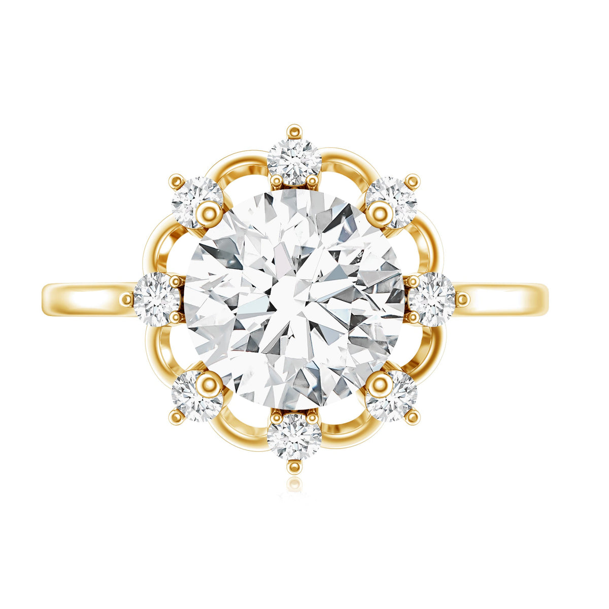 8 MM Lab Grown Diamond Statement Engagement Ring