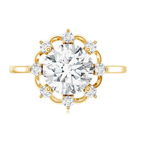 8 MM Lab Grown Diamond Statement Engagement Ring