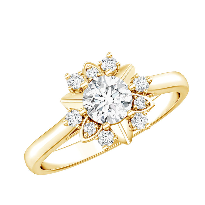 Certified lab-grown diamond engagement ring from Rosec Jewels featuring a sparkling diamond set on a elegant band.