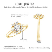 Certified Lab Grown Diamond Nature Engagement Ring