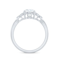 2 Carat Solitaire Lab Diamond Engagement Ring With Diamond Trio