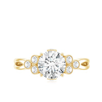 2 Carat Solitaire Lab Diamond Engagement Ring With Diamond Trio