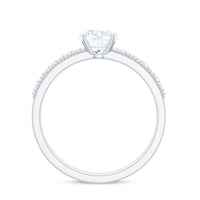 Certified 6 MM Lab Grown Diamond Engagement Ring with Side Stones