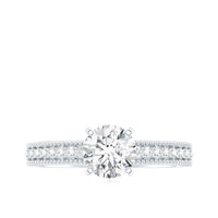Certified 6 MM Lab Grown Diamond Engagement Ring with Side Stones