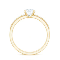 Certified 6 MM Lab Grown Diamond Engagement Ring with Side Stones