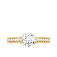 Certified 6 MM Lab Grown Diamond Engagement Ring with Side Stones