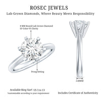 2 Carat Lab Grown Diamond Six Prongs Engagement Ring