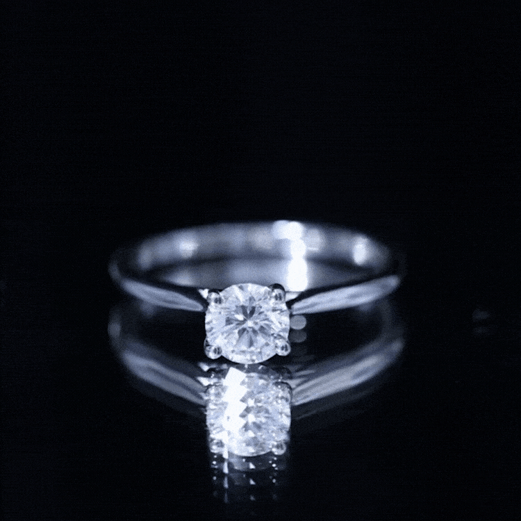 Yellow 0.9 carat solitaire lab-grown diamond circle engagement ring by Rosec Jewels, showcasing the sparkling center stone and elegant band.