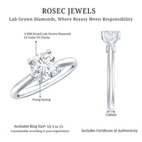 0.9 Carat Solitaire Lab Grown Diamond Circle Engagement Ring