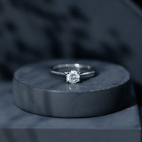 0.9 Carat Solitaire Lab Grown Diamond Circle Engagement Ring