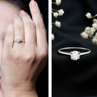 0.9 Carat Solitaire Lab Grown Diamond Circle Engagement Ring