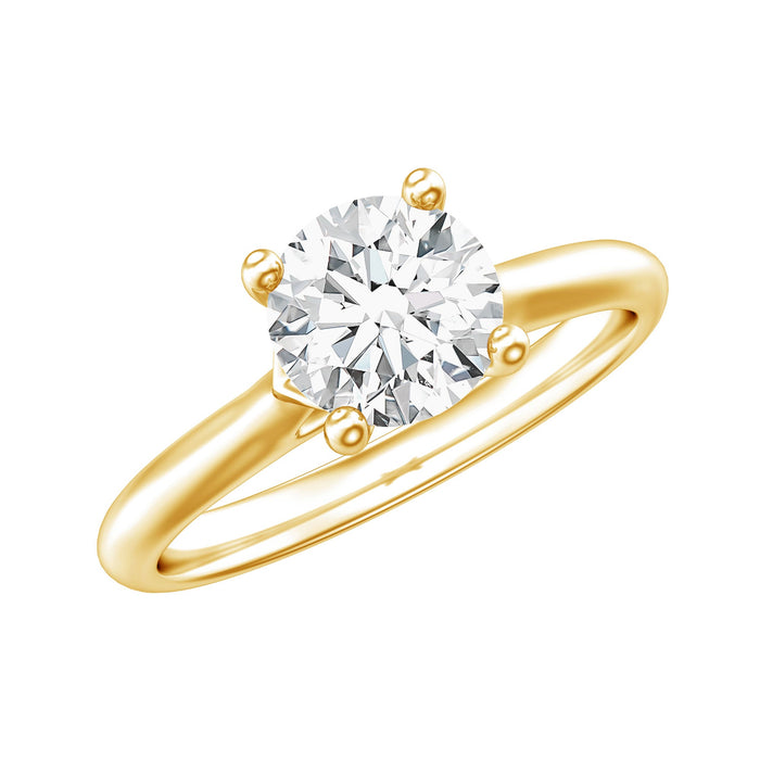 0.9 carat solitaire lab-grown diamond circle engagement ring by Rosec Jewels, featuring a sleek band and sparkling central diamond.