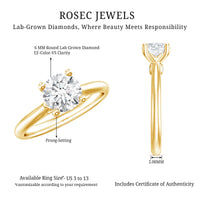 0.9 Carat Solitaire Lab Grown Diamond Circle Engagement Ring