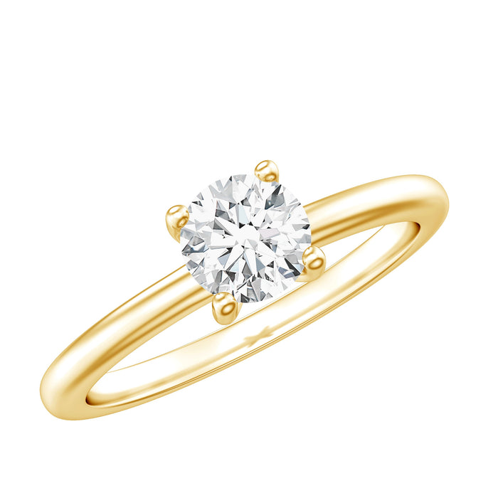 Rosec Jewels certified lab-grown diamond engagement ring with a 6mm round cut, featuring a sleek and elegant design.