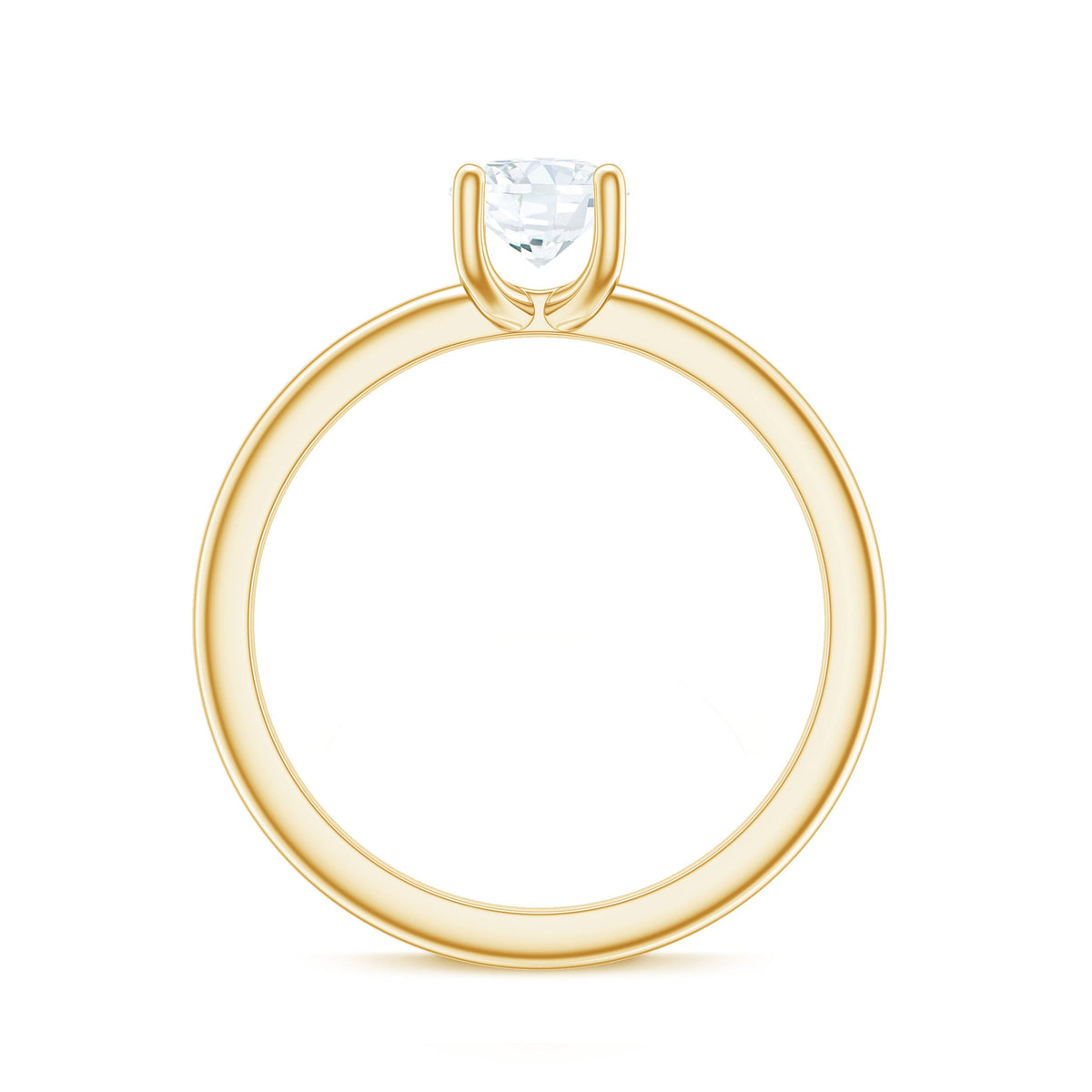 Certified Lab Grown Diamond 6 MM Round Cut Engagement Ring
