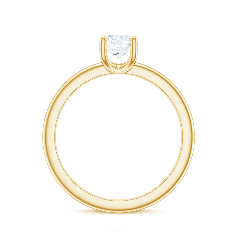 Rosec Jewels lab-grown diamond engagement ring with a 6mm round cut solitaire setting, showcasing a sparkling diamond and sleek band.