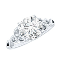 Certified 2 Carat Round Lab Grown Diamond Celtic Engagement Ring