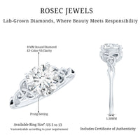 Certified 2 Carat Round Lab Grown Diamond Celtic Engagement Ring