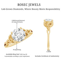Certified 2 Carat Round Lab Grown Diamond Celtic Engagement Ring