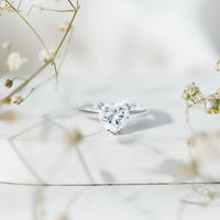 Certified Lab Grown Diamond Heart Engagement Ring 8 MM with Double Prong