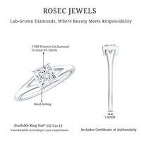 Certified Lab Grown Diamond 5 MM Solitaire Promise Ring