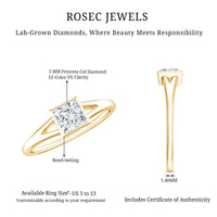 Certified Lab Grown Diamond 5 MM Solitaire Promise Ring