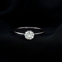 Lab Grown Diamond 6 MM Round Cut Engagement Ring