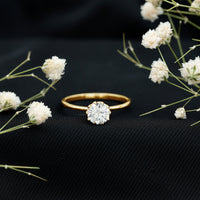 Lab Grown Diamond 6 MM Round Cut Engagement Ring