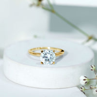 Certified 2 Carat Round Lab Grown Diamond Solitaire Engagement Ring