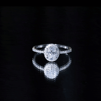 Certified 1.2 Carat Lab Grown Diamond Oval Engagement Ring With Side Stones