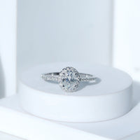 Certified 1.2 Carat Lab Grown Diamond Oval Engagement Ring With Side Stones