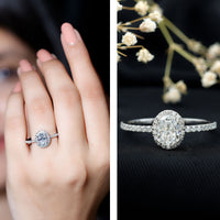 Certified 1.2 Carat Lab Grown Diamond Oval Engagement Ring With Side Stones