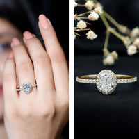Certified 1.2 Carat Lab Grown Diamond Oval Engagement Ring With Side Stones