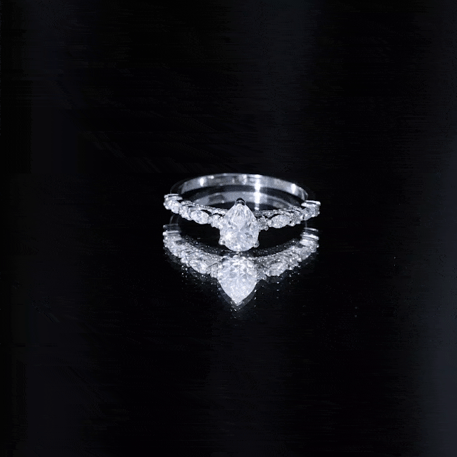 Certified Lab Grown Diamond 6X8 MM Pear Shaped Engagement Ring