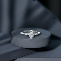 Certified Lab Grown Diamond 6X8 MM Pear Shaped Engagement Ring