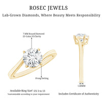 1 Carat Lab Grown Diamond Bypass Engagement Ring