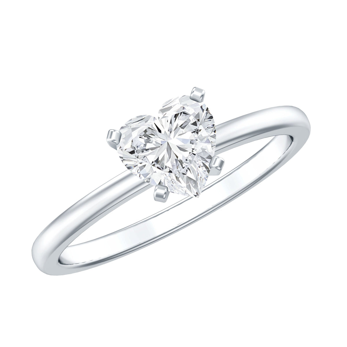 Certified 7 MM Lab Grown Diamond Heart Engagement Ring