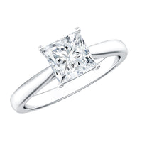 6 MM Princess Cut Lab Grown Diamond Solitaire Engagement Ring For Women